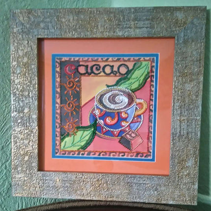 DIY Bead Embroidery Kit "Cacao"  5.9"x5.9" / 15.0x15.0 cm