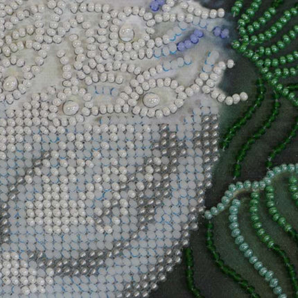 DIY Bead Embroidery Kit "White happiness" 11.8"x15.7" / 30.0x40.0 cm