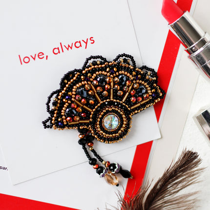 Beadwork kit for creating brooch "Fan"