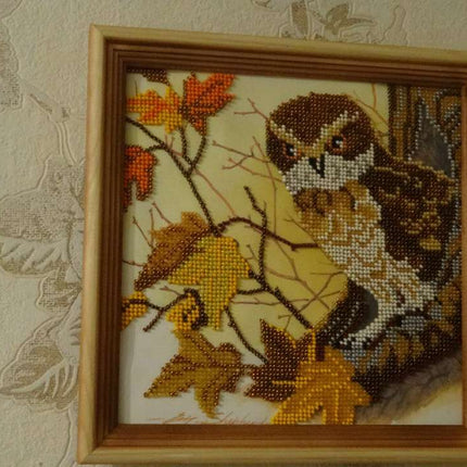 Canvas for bead embroidery "Wood fairy tale" 7.9"x7.9" / 20.0x20.0 cm