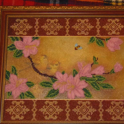 Canvas for bead embroidery "Spring Blooms" 11.8"x10.2" / 30.0x26.0 cm