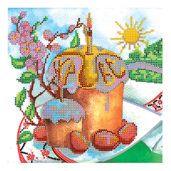 Canvas for bead embroidery "Easter Sunday" 7.9"x7.9" / 20.0x20.0 cm