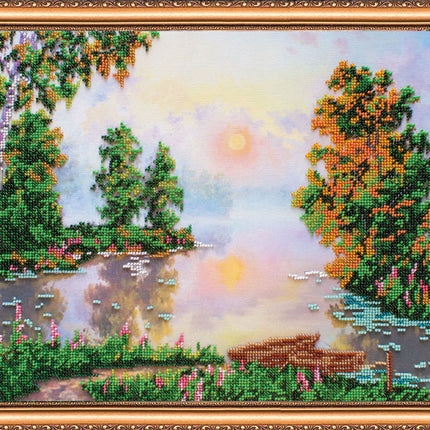 DIY Bead Embroidery Kit "Morning haze" 19.7"x11.8" / 50.0x30.0 cm