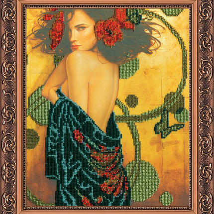 DIY Bead Embroidery Kit "Temptation" 9.8"x11.8" / 25.0x30.0 cm