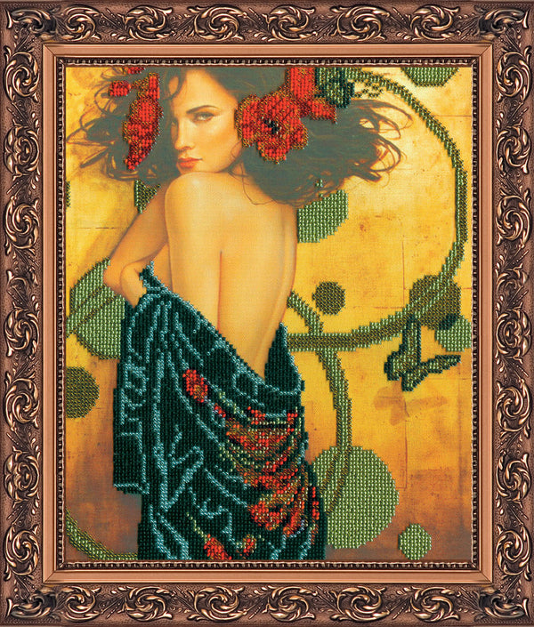 DIY Bead Embroidery Kit "Temptation" 9.8"x11.8" / 25.0x30.0 cm