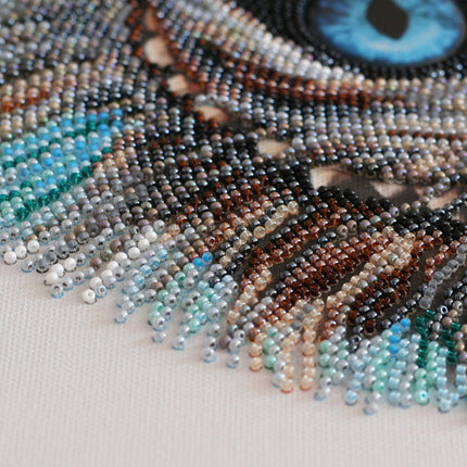 DIY Bead Embroidery Kit "Cheshire Cat" 12.6"x10.6" / 32.0x27.0 cm