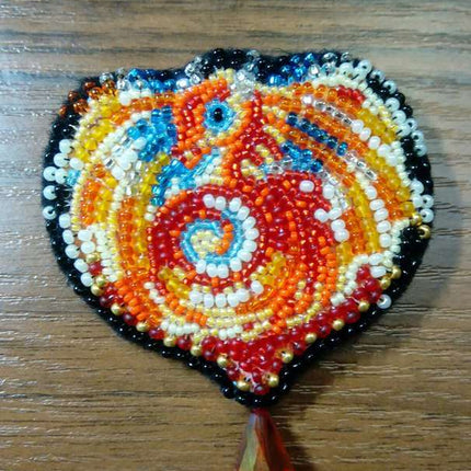 Beadwork kit for creating brooch "The Dragon"