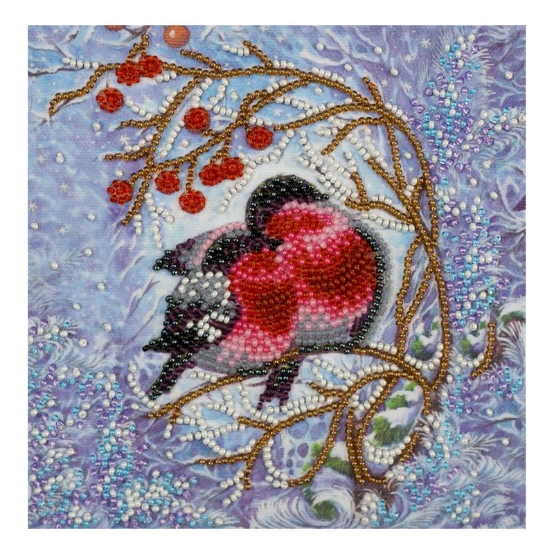 DIY Bead Embroidery Kit "Warmth together"  5.9"x5.9" / 15.0x15.0 cm