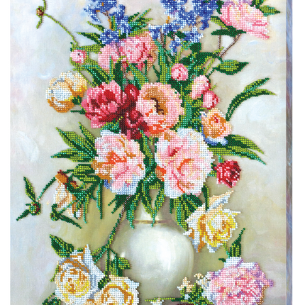 DIY Bead Embroidery Kit "Cream bunch" 13.0"x17.7" / 33.0x45.0 cm