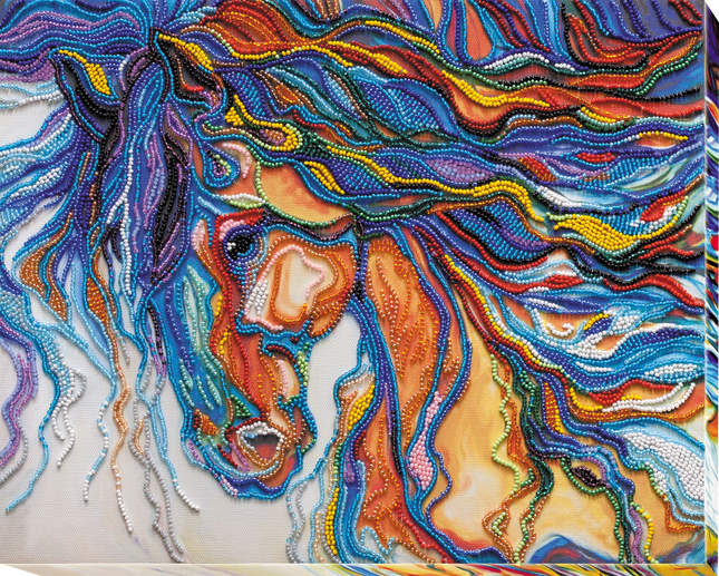 DIY Bead Embroidery Kit "Whirl away..." 13.8"x11.0" / 35.0x28.0 cm