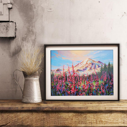 DIY Bead Embroidery Kit "During the blooming of Ivan Chai" 9.8"x13.8" / 25.0x35.0 cm
