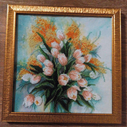 Canvas for bead embroidery "Spring mood" 11.8"x11.8" / 30.0x30.0 cm