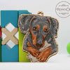 DIY Cross stitch kit on wood "Archie" 4.3x3.3 in / 11.0x8.5 cm