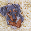 DIY Cross stitch kit on wood "Archie" 4.3x3.3 in / 11.0x8.5 cm