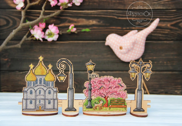 DIY Cross stitch kit on wood 