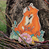 DIY Cross stitch kit on wood "Foxes" 7.5x5.9 in / 19.0x15.0 cm