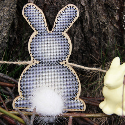 DIY Cross stitch kit on wood "Garland" 5.1x3.5 in, 2.0x1.8 in / 13.0x9.0 cm, 5.0x4.5 cm