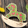 DIY Cross stitch kit on wood "Watermelon" 5.1x3.7 in / 13.0x9.5 cm