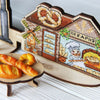 DIY Cross stitch kit on wood "Bakery" 4.9x3.1 in / 12.5x8.0 cm