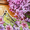 DIY Cross stitch kit on wood "Petunias" 7.9x7.5 in / 20.0x19.0 cm