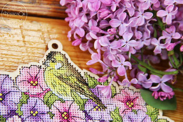 DIY Cross stitch kit on wood 