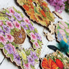 DIY Cross stitch kit on wood "Petunias" 7.9x7.5 in / 20.0x19.0 cm