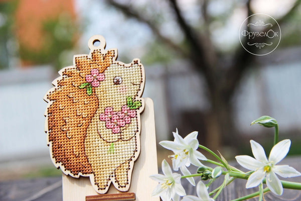 DIY Cross stitch kit on wood 