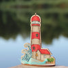 DIY Cross stitch kit on wood "Lighthouse" 3.9x5.7 in / 10.0x14.5 cm