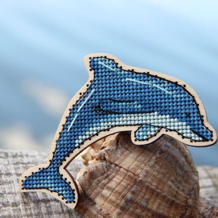 DIY Cross stitch kit on wood "Submarine World" 3.7x3.0 in, 2.9x3.0 in, 1.3x3.1 in, 3.0x2.0 in / 9.5x7.5 cm, 7.3x7.5 cm, 3.3x8.0 cm, 7.7x5.0 cm