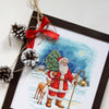 DIY Cross Stitch Kit "Santa Claus with a deer" 10.6x8.5 in / 27.0x21.5 cm