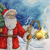 DIY Cross Stitch Kit "Santa Claus with a deer" 10.6x8.5 in / 27.0x21.5 cm