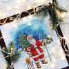 DIY Cross Stitch Kit "Santa Claus with a deer" 10.6x8.5 in / 27.0x21.5 cm