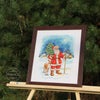 DIY Cross Stitch Kit "Santa Claus with a deer" 10.6x8.5 in / 27.0x21.5 cm