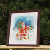 DIY Cross Stitch Kit "Santa Claus with a deer" 10.6x8.5 in / 27.0x21.5 cm