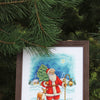 DIY Cross Stitch Kit "Santa Claus with a deer" 10.6x8.5 in / 27.0x21.5 cm