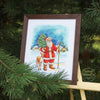 DIY Cross Stitch Kit "Santa Claus with a deer" 10.6x8.5 in / 27.0x21.5 cm