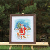 DIY Cross Stitch Kit "Santa Claus with a deer" 10.6x8.5 in / 27.0x21.5 cm