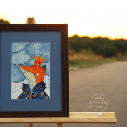 DIY Cross Stitch Kit "Fox King" 8.5x5.5 in / 21.5x14.0 cm