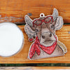 DIY Cross stitch kit on wood "Cow" 3.9x4.5 in / 10.0x11.5 cm