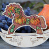 DIY Cross stitch kit on wood "Pumpkin" 5.1x3.7 in / 13.0x9.5 cm