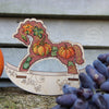 DIY Cross stitch kit on wood "Pumpkin" 5.1x3.7 in / 13.0x9.5 cm