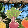 DIY Cross stitch kit on wood "Vegetables" 6.5x3.7 in, 2.0x3.5 in / 16.5x9.5 cm, 5.0x9.0 cm