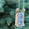 DIY Cross stitch kit on wood "Sleigh" 3.0x1.6 in / 7.5x4.0 cm