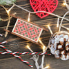 DIY Cross stitch kit on wood "Sleigh" 3.0x1.6 in / 7.5x4.0 cm