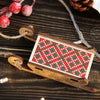 DIY Cross stitch kit on wood "Sleigh" 3.0x1.6 in / 7.5x4.0 cm