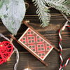 DIY Cross stitch kit on wood "Sleigh" 3.0x1.6 in / 7.5x4.0 cm