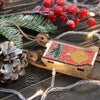 DIY Cross stitch kit on wood "Sleigh" 3.0x1.6 in / 7.5x4.0 cm