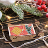 DIY Cross stitch kit on wood "Sleigh" 3.0x1.6 in / 7.5x4.0 cm