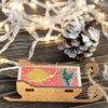 DIY Cross stitch kit on wood "Sleigh" 3.0x1.6 in / 7.5x4.0 cm