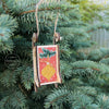 DIY Cross stitch kit on wood "Sleigh" 3.0x1.6 in / 7.5x4.0 cm